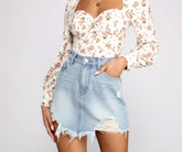 Elise – Ausgefranster Jeans-Minirock